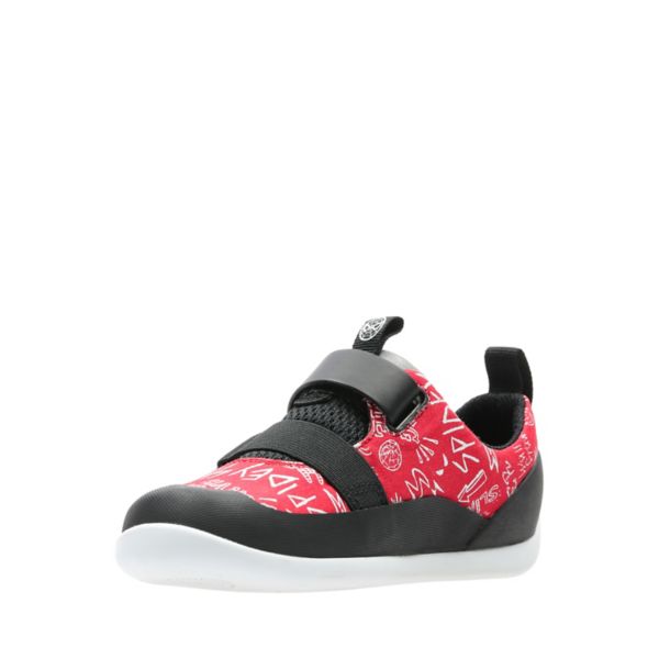 Clarks Girls Play Web Kid Trainers Red | CA-213495